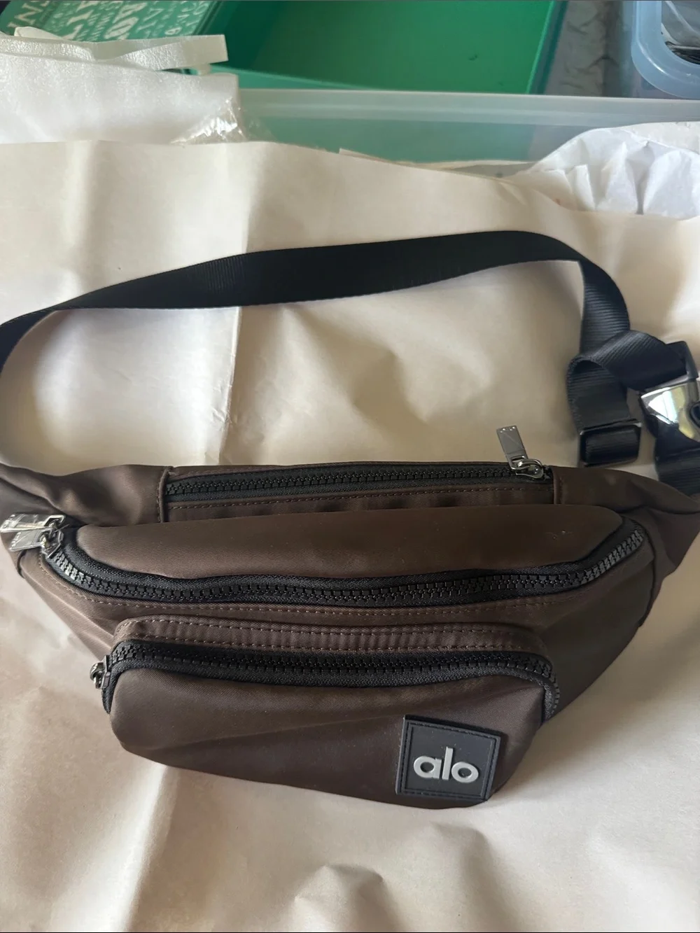 ALO Yoga Brown Nylon Sling Belt Bag